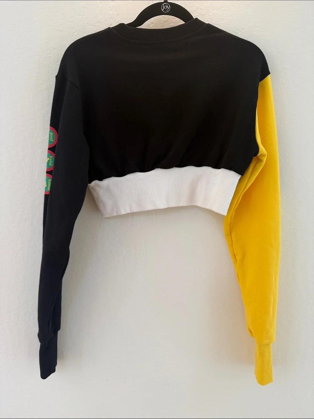 Yema Women’s Black & Yellow Cropped Sweatshirt - NWT - Picture 5 of 7